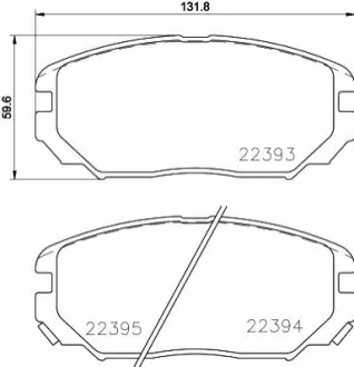 Колодки гальмівні (передні) Hyundai Sonata/Elantra 01-11/ix20 10-/Tucson/Kia Sportage/Carens 04 HELLA 8DB355024891