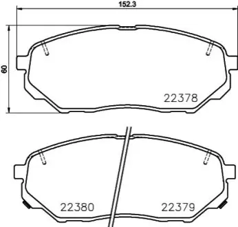 Тормозные колодки перед. дисковые (с датч. износа)) KIA SORENTO III 2.0/2.2D/2.4 01.15- HELLA 8DB 355 024-901 Купить в Украине