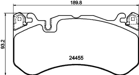 Колодки гальмівні (передні) Audi A6 08-18/A7 13-18 (+датчики))) HELLA 8DB355025011