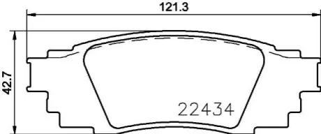 Тормозные колодки дисковые комплект; задн. HELLA 8DB355025121