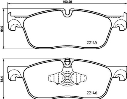 Колодки гальмівні передні Land Rover Evogue 14- HELLA 8DB 355 025-701 (фото 1)