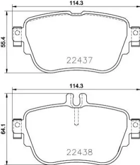 Колодки гальмівні (задні) MB E-class (W213/S213/C238) 16- (Lucas/TRW) HELLA 8DB 355 025-781 Купити в Україні