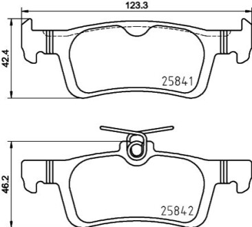 Тормозные колодки (задние) Ford Fiesta 1.0 EcoBoost 17-/Peugeot 308 14- (Teves) Q+ HELLA 8DB355031761