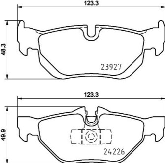 BMW Колодки гальмівні задні. 3 E90 04-, X1/3 09- HELLA 8DB 355 031-781