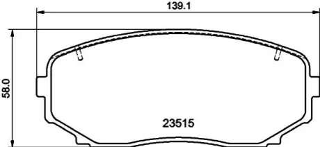 Колодки тормозные дисковые комплект; передняя. HELLA 8DB355032941