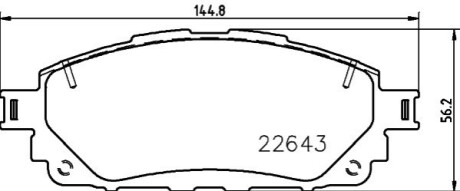 TOYOTA Гальмівні колодки HILUX VIII 2.4 D 4WD 15- HELLA 8DB 355 032-961 (фото 1)