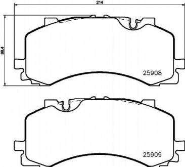 Тормозные колодки (передние) Audi A6/A7/A8/Q7/Q8/VW Touareg 16- HELLA 8DB355036471
