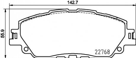 Колодки гальмівні передні Lexus Ux Toyota Camry V70, Rav 4 V 2.0-3.5 08.17- HELLA 8DB 355 036-511 (фото 1)