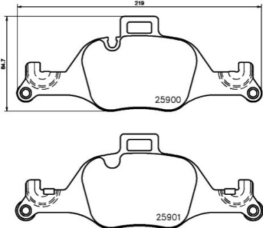 Гальмівні колодки (передні) BMW 3 (G20-21/G80-81)/X3-X6 18-/5 (G30/G31/F90)/6 (G32)/7 (G11/G12) 15- HELLA 8DB355036531