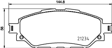 Колодки тормозные (передние) Toyota Hilux VIII 15-(Advics) (с датчиком) HELLA 8DB355037801