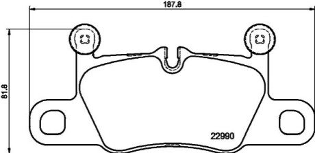 Колодки тормозные (задние) Porsche Cayenne 4.0T 17- (Brembo) HELLA 8DB355039821