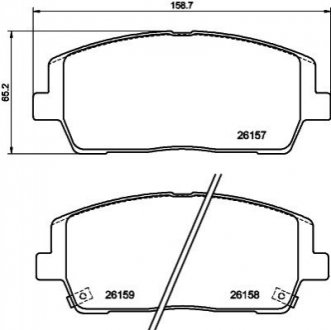 Тормозные колодки дисковые перед. Hyundai Santa Fe Kia Sorento 2.0D/2.2D/2.4 01.15- HELLA 8DB 355 040-011 (фото 1)