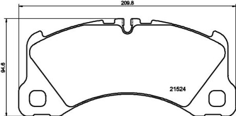 Колодки тормозные (передние) Porsche Cayenne/Macan 14-Q+ (с датчиком) HELLA 8DB355040051 (фото 1)