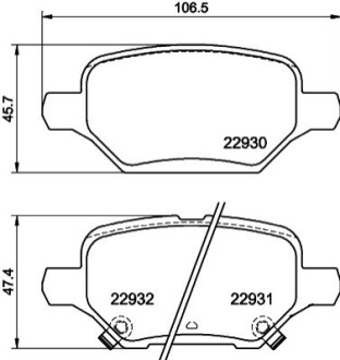 OPEL Тормозные колодки задние MOKKA / MOKKA X 1.4 12- HELLA 8DB 355 040-181 (фото 1)