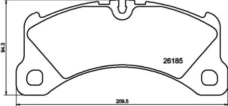 Фото Колодки гальмівні (передні) Porsche Macan 14-18 (R18) (Brembo) HELLA (8DB355040201) зображення 1