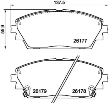 Колодки гальмівні (передні) Mazda 3 18 HELLA 8DB355040271 Купити в Україні