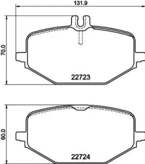 Тормозные колодки (задние) MB GLE-class (V167) 18- (Trw) HELLA 8DB355040691