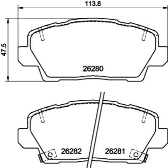 Гальмівні колодки (передні) Hyundai Kona 19-/Kia Picanto 17- HELLA 8DB355040841