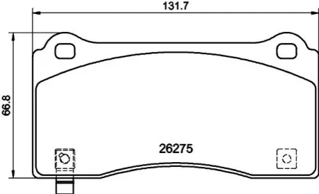 Колодки гальмівні (передні) Tesla Model 3 18- (з датчиком) HELLA 8DB355040861 Купити в Україні