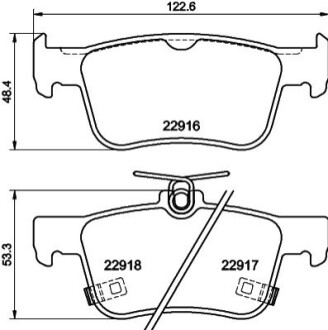 Колодки гальмівні (задні) Honda Accord X 1.5/2.0 i-VTEC 16- (Ate) HELLA 8DB355040871 (фото 1)