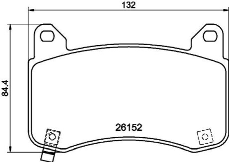 Колодки гальмівні (передні) Tesla Model 3 17-/ Model Y 19- (Brembo) Q+ HELLA 8DB355040901