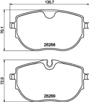 Тормозные колодки (передние) VW T6 15- HELLA 8DB355040921