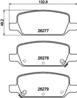 Колодки гальмівні (задні) Tesla Model 3 17-/Model Y 19 HELLA 8DB355040951
