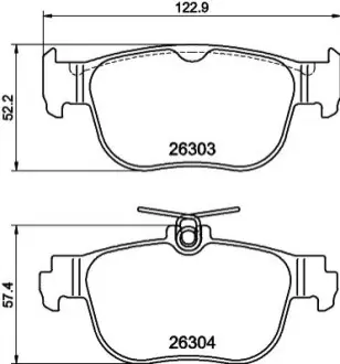 Колодки гальмівні (задні) Audi A3/Seat Leon/Skoda Octavia/VW Golf VIII 19-/Caddy 20 HELLA 8DB355040981 Купити в Україні