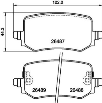 Тормозные колодки (задние) Hyundai Tucson IV 20-/Kia Sportage V 21- HELLA 8DB355042851