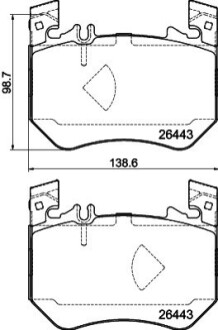 Тормозные колодки (передние) MB S-class (W223) 20- (Brembo) HELLA 8DB355043071