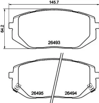 Тормозные колодки (передние) Hyundai Ioniq/Tucson 20- HELLA 8DB355043641
