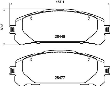 Тормозные колодки (передние) Toyota Rav4 20-/Highlander 19-/Kluger 21-/Suzuki Across 20- HELLA 8DB355043871