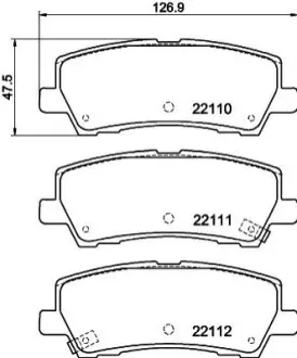 Комплект гальмівних накладок, дискове гальмо HELLA 8DB355044271
