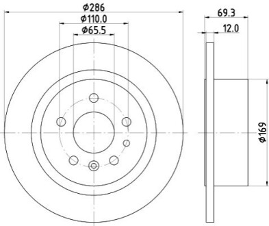 Тормозной диск HELLA 8DD355103741