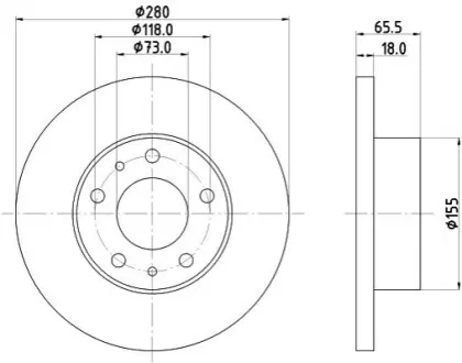 Тормозной диск HELLA 8DD355104391