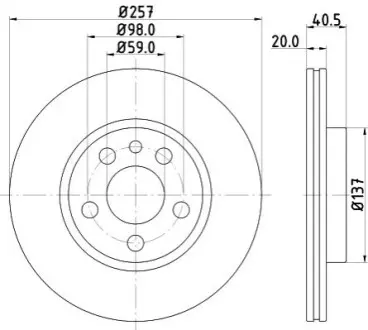 Диск тормозной перед. Fiat Scudo 96- HELLA 8DD 355 105-621 Купить в Украине
