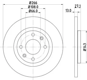 Тормозной диск HELLA 8DD355105751