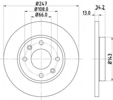 Тормозной диск HELLA 8DD355106191 (фото 1)
