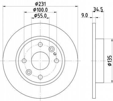 Тормозной диск HELLA 8DD355106471