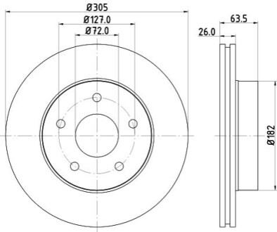 Тормозной диск HELLA 8DD355108601