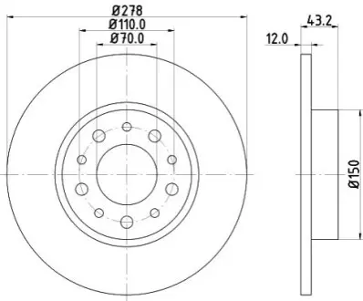 Тормозной диск HELLA 8DD355112541