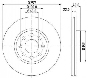 Тормозной диск HELLA 8DD355112581 (фото 1)