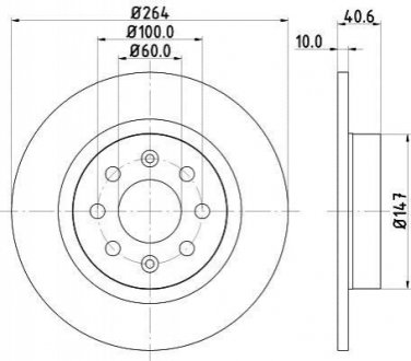 Тормозной диск HELLA 8DD355112621 (фото 1)