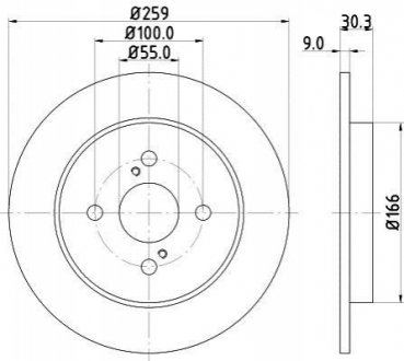 Тормозной диск HELLA 8DD355113601 (фото 1)
