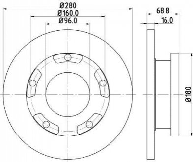 Диск гальмівний перед. Ford Mondeo/Galaxy /S-Max 1.6-2.5 07- HELLA 8DD 355 113-811