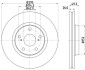 Тормозной диск перед. Toyota Auris, Avensis, Verso 1.6-2.2D 03.07- HELLA 8DD 355 114-281 (фото 4)