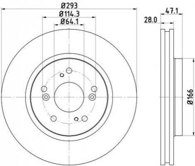 Диск гальмівний з покриттям PRO; передн. HELLA 8DD355115941