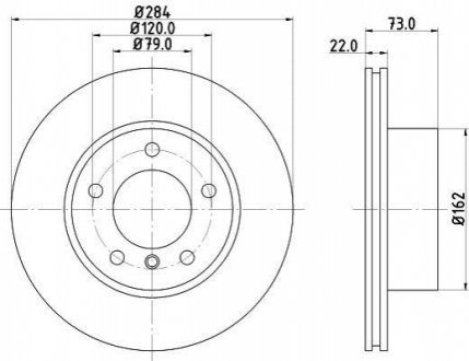 Диск тормозной перед. вентилируемый BMW 1(F20) "1,4-1,6 "F "10 HELLA 8DD 355 118-031 (фото 1)