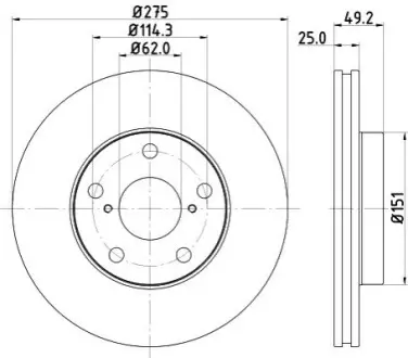Диск тормозной 54397PRO HELLA 8DD355118691