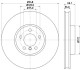 Диск тормозной перед. правый BMW 5 (F07, F10, F11, F18), 6 (F12, F13, F06), 7 (F01, F02, F03, F04) 3.0/3.5/4.0D 09- HELLA 8DD 355 119-271 (фото 4)